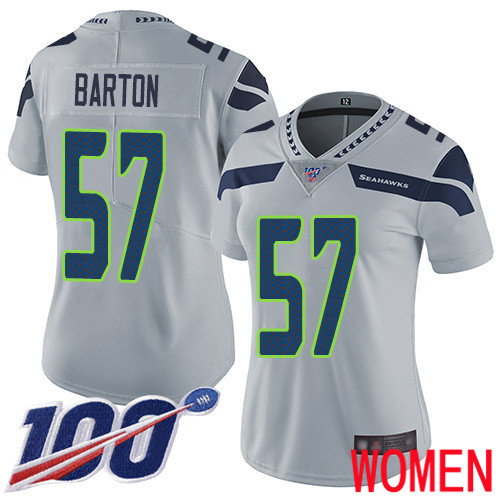 Seattle Seahawks Limited Grey Women Cody Barton Alternate Jersey NFL Football #57 100th Season Vapor Untouchable->women nfl jersey->Women Jersey